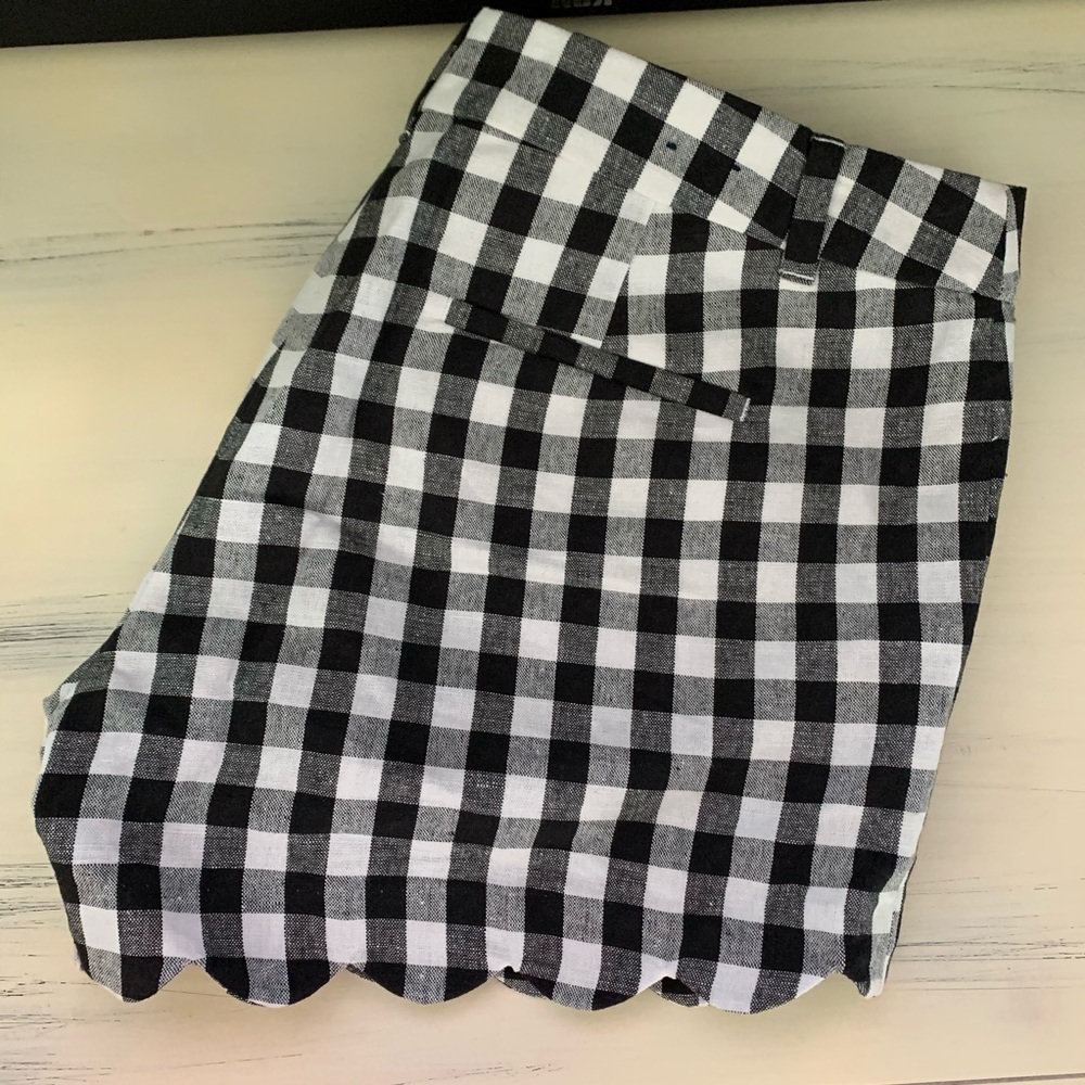 J. Crew Factory Linen-Cotton Scalloped Shorts - Picture 7 of 8